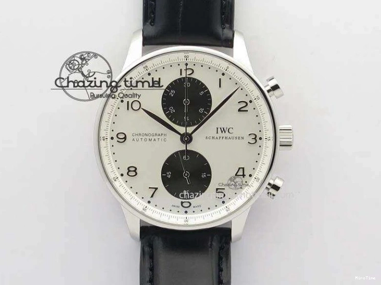 MIROTIME 0121 Portuguese IW545407 Black Dial ZF 1:1 Best Edition On Dark Blue Leather Strap DailyWear 7337